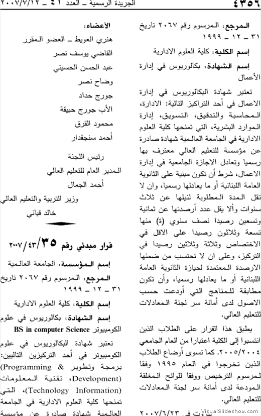 Global University Accreditations - BA in Marketing